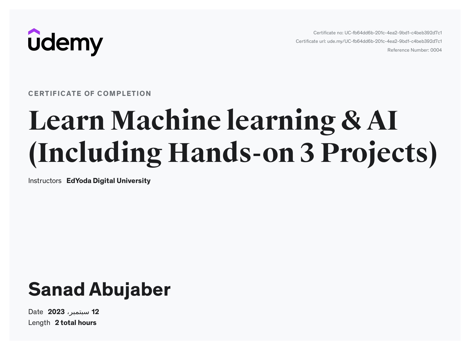 Machine Learning and AI Certification