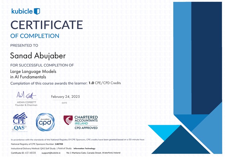 Large Language Models Certification